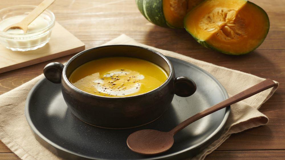 種までまるごとかぼちゃのスープ