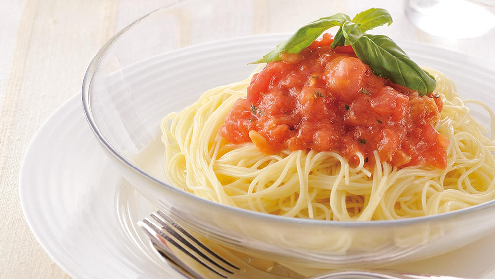 完熟トマトの冷製スパゲッティーニ 	