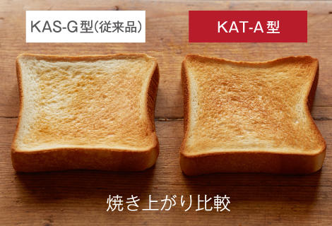 KAS-G（従来品）とKAT-Aの焼き上がり比較