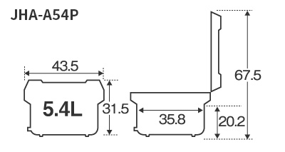 JHA-A54P サイズ詳細（幅・高さ・奥行など　単位：cm）
