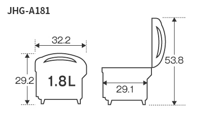 JHG-A181 サイズ詳細（幅・高さ・奥行など　単位：cm）